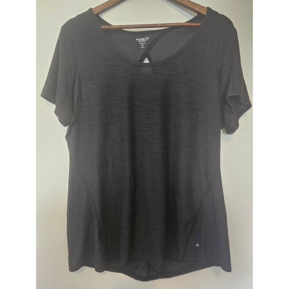 Athleisure‎ Old Navy Active Breathe On T-Shirt Womens XL Tall Gray Keyhole Back